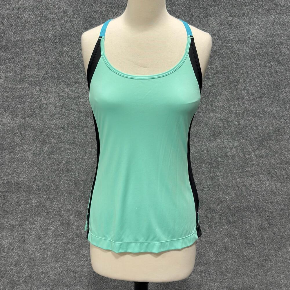 Fila Tank Top Womens Small Green Black Colorblock Adjustable Straps Athletic